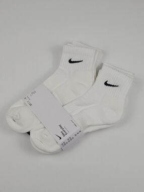 Nike Everyday Ankle Socks 6 Pack White Dri-FIT Cushioned Unisex Crew Athletic